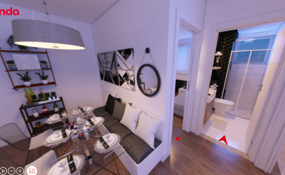 Foto de um apartamento pequeno decorado com preto e branco | Tenda.com