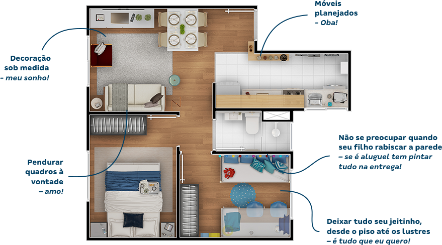 Planta de apartamento | Fique em Casa Própria | Tenda.com
