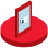 Ícone de um tablet vermelho | Envio de documentos | Loja Virtual Tenda | Tenda.com