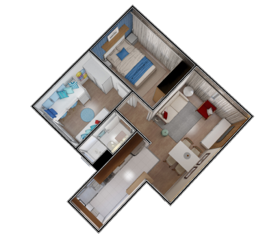 Planta 3D do Morada do Sol | Apartamento Minha Casa Minha Vida | Tenda.com
