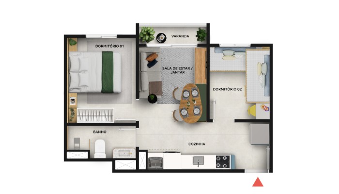 Planta baixa do Dandara Apartamento Minha Casa Minha Vida | Tenda.com