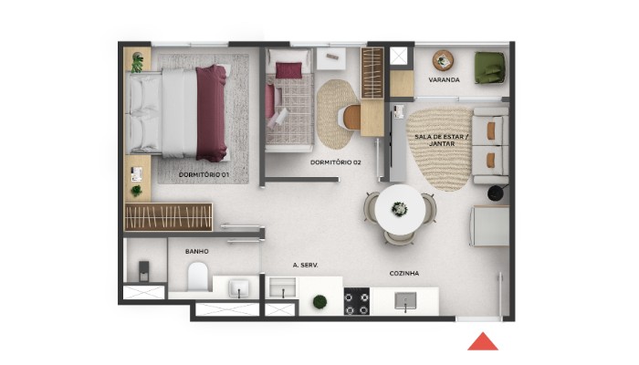 Planta baixa do Elevato Andaluz Apartamento Minha Casa Minha Vida | Tenda.com