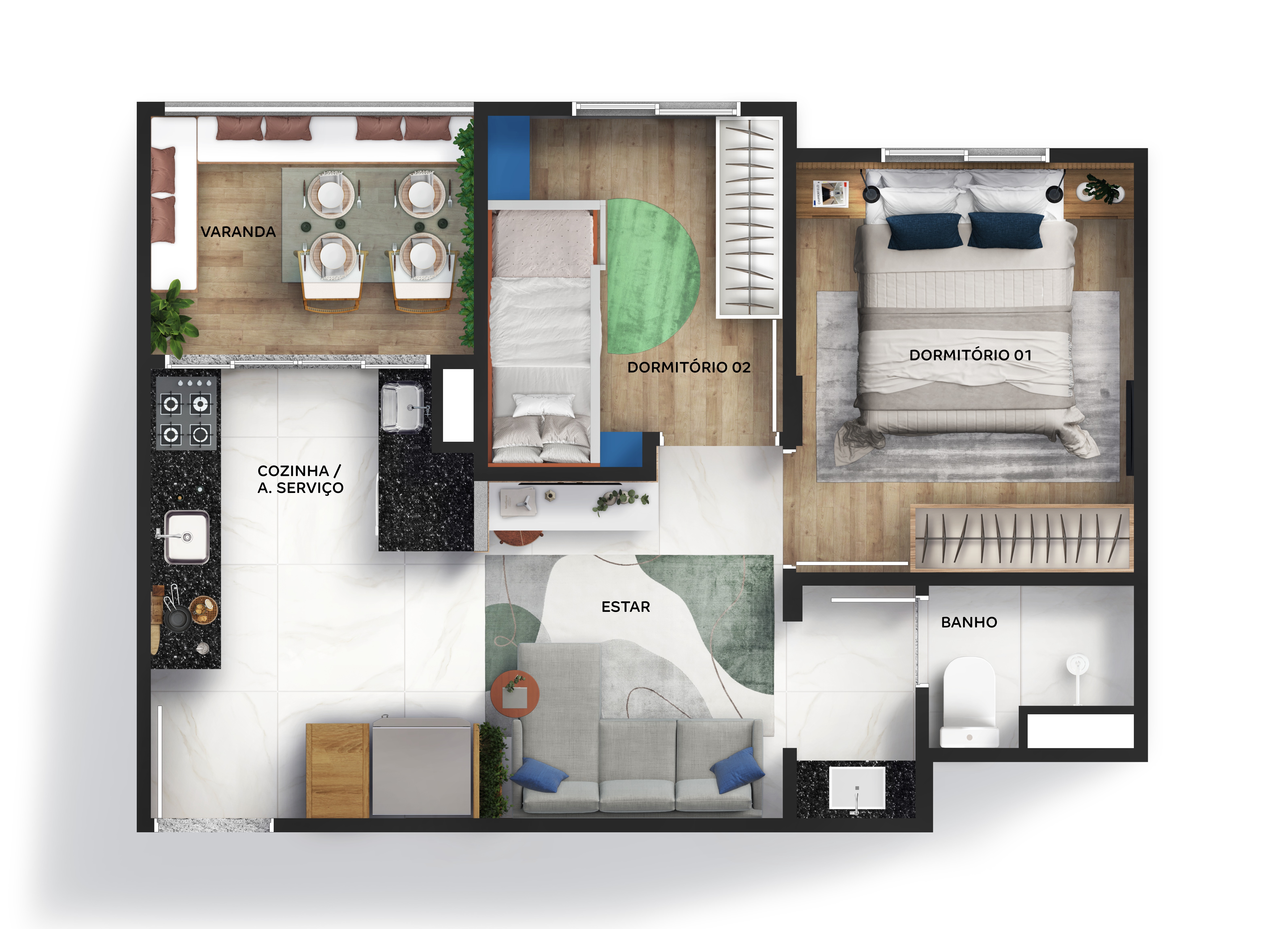 Planta baixa do Residencial Vista da Mangueira Apartamento Minha Casa Minha Vida | Tenda.com