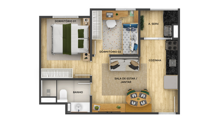 Planta baixa do Alto da Colina Apartamento Minha Casa Minha Vida | Tenda.com