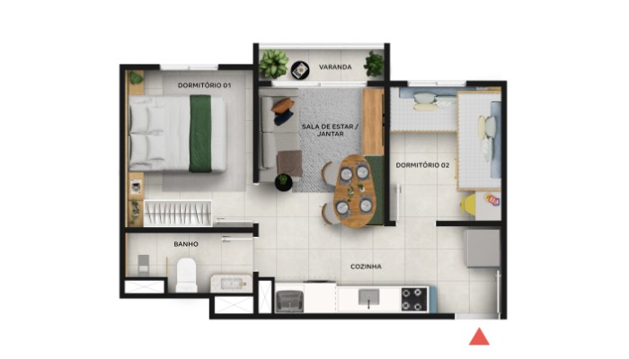 Planta baixa do Oásis Penha Apartamento Minha Casa Minha Vida | Tenda.com