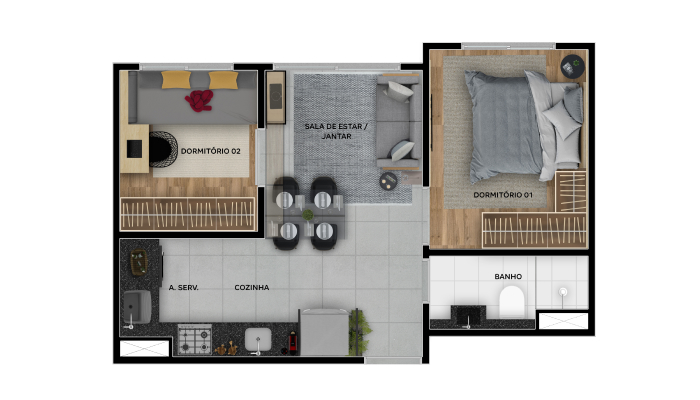 Planta baixa do Max Vila Sônia Apartamento Minha Casa Minha Vida | Tenda.com