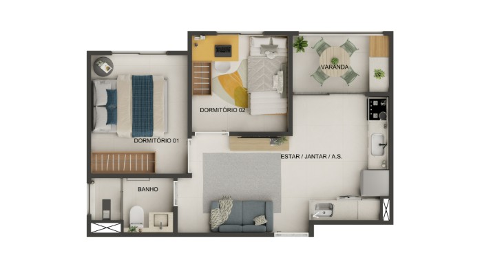 Planta baixa do Morada Beberibe Apartamento Minha Casa Minha Vida | Tenda.com