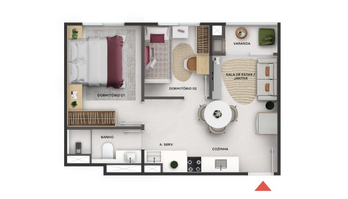Planta baixa do Elevato Andaluz Apartamento Minha Casa Minha Vida | Tenda.com