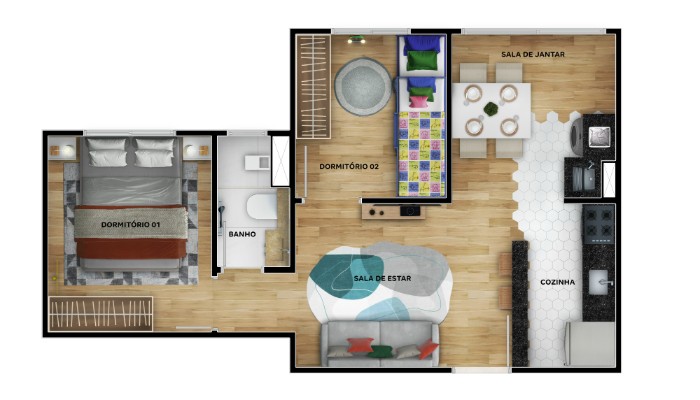 Planta baixa do Vista Del Sol Apartamento Minha Casa Minha Vida | Tenda.com