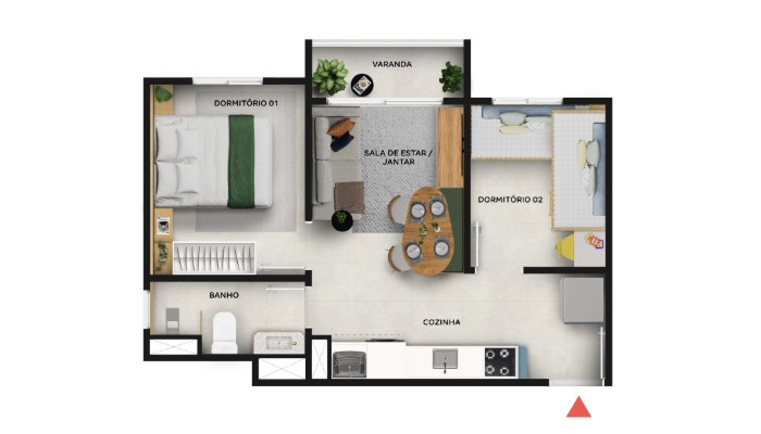 Planta baixa do Panorama Santo André Apartamento Minha Casa Minha Vida | Tenda.com