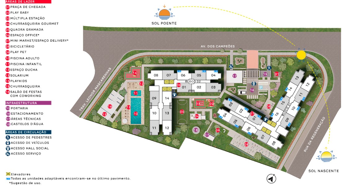 Planta baixa do Elevato Ramos Apartamento Minha Casa Minha Vida | Tenda.com
