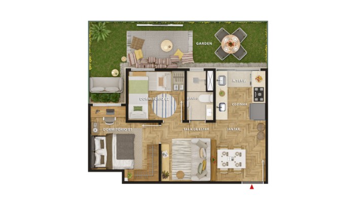 Planta baixa do Aurora Iguaçu Apartamento Minha Casa Minha Vida | Tenda.com