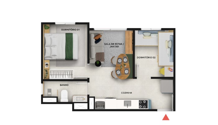 Planta baixa do Vila Butantã Apartamento Minha Casa Minha Vida | Tenda.com