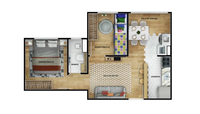 Planta baixa do Messejana Parque da Lagoa II Apartamento Minha Casa Minha Vida | Tenda.com
