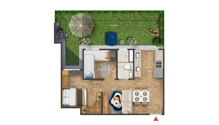 Planta baixa do Bosque Jacarepaguá Apartamento Minha Casa Minha Vida | Tenda.com
