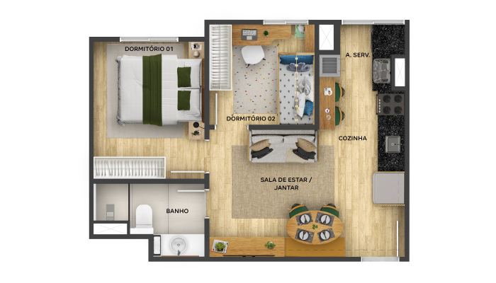 Planta baixa do Alto da Colina Apartamento Minha Casa Minha Vida | Tenda.com