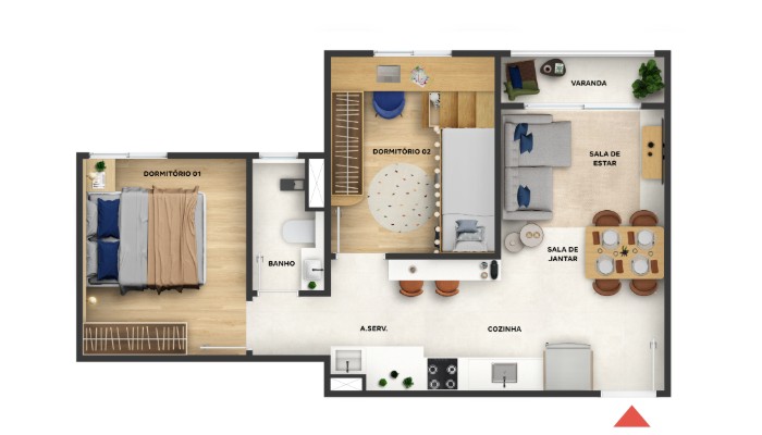 Planta baixa do Reserva dos Colibris Apartamento Minha Casa Minha Vida | Tenda.com