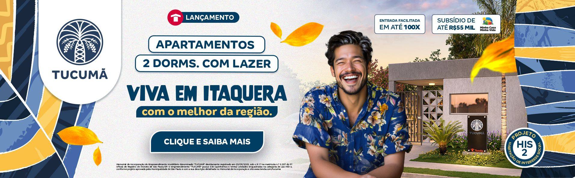 Conheça o Tucumã, lançamento da Construtora Tenda na Zona Leste de SP. Apartamentos de 2 quartos.