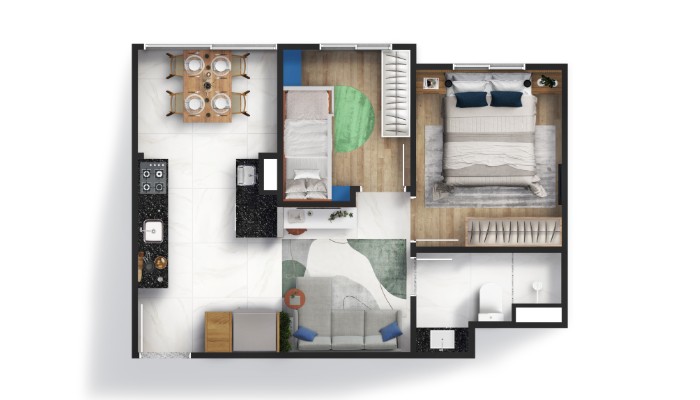 Planta baixa do Residencial Vista da Mangueira Apartamento Minha Casa Minha Vida | Tenda.com