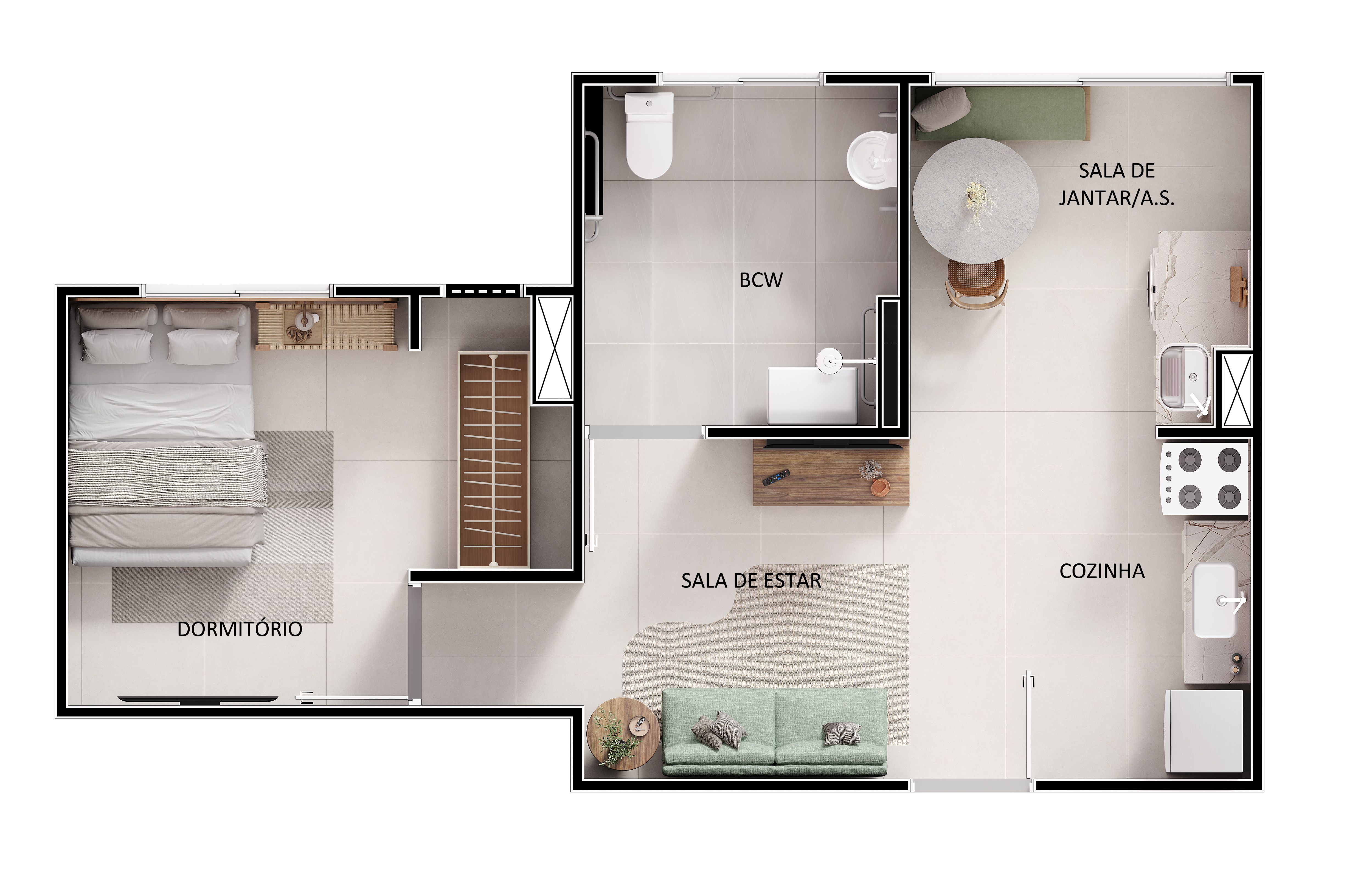 Planta baixa do Vista Di Mari Prime Apartamento Minha Casa Minha Vida | Tenda.com