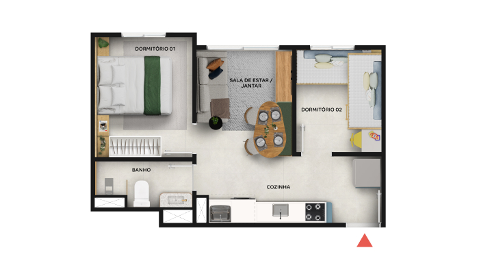 Planta baixa do Jardim dos Prados Apartamento Minha Casa Minha Vida | Tenda.com