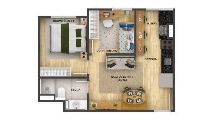 Planta baixa do Alto da Colina Apartamento Minha Casa Minha Vida | Tenda.com