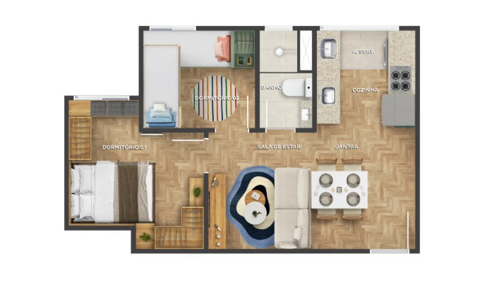 Planta baixa do Aurora Iguaçu Apartamento Minha Casa Minha Vida | Tenda.com