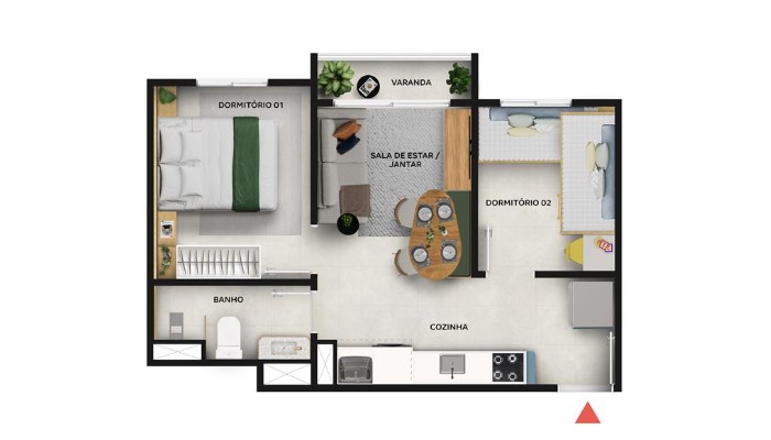 Planta baixa do Vila Butantã Apartamento Minha Casa Minha Vida | Tenda.com