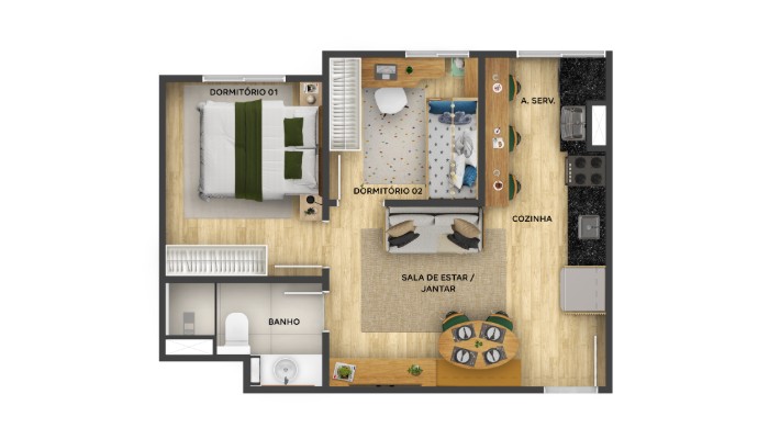 Planta baixa do Lusa Sintra Apartamento Minha Casa Minha Vida | Tenda.com