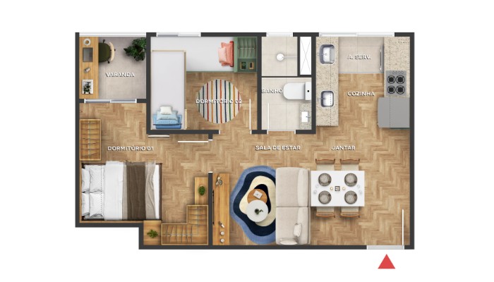 Planta baixa do Elevato Ramos Apartamento Minha Casa Minha Vida | Tenda.com