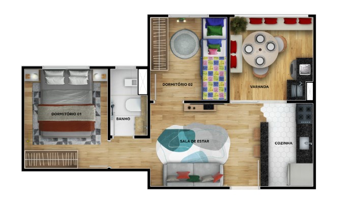 Planta baixa do Vista Del Sol Apartamento Minha Casa Minha Vida | Tenda.com