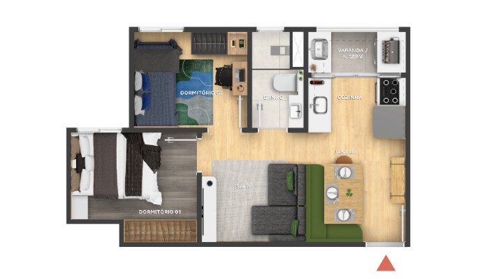 Planta baixa do Estilo Faiçalville Apartamento Minha Casa Minha Vida | Tenda.com