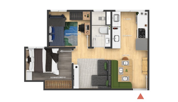 Planta baixa do Estilo Faiçalville Apartamento Minha Casa Minha Vida | Tenda.com
