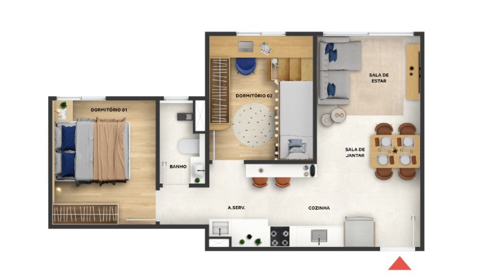 Planta baixa do Reserva dos Colibris Apartamento Minha Casa Minha Vida | Tenda.com
