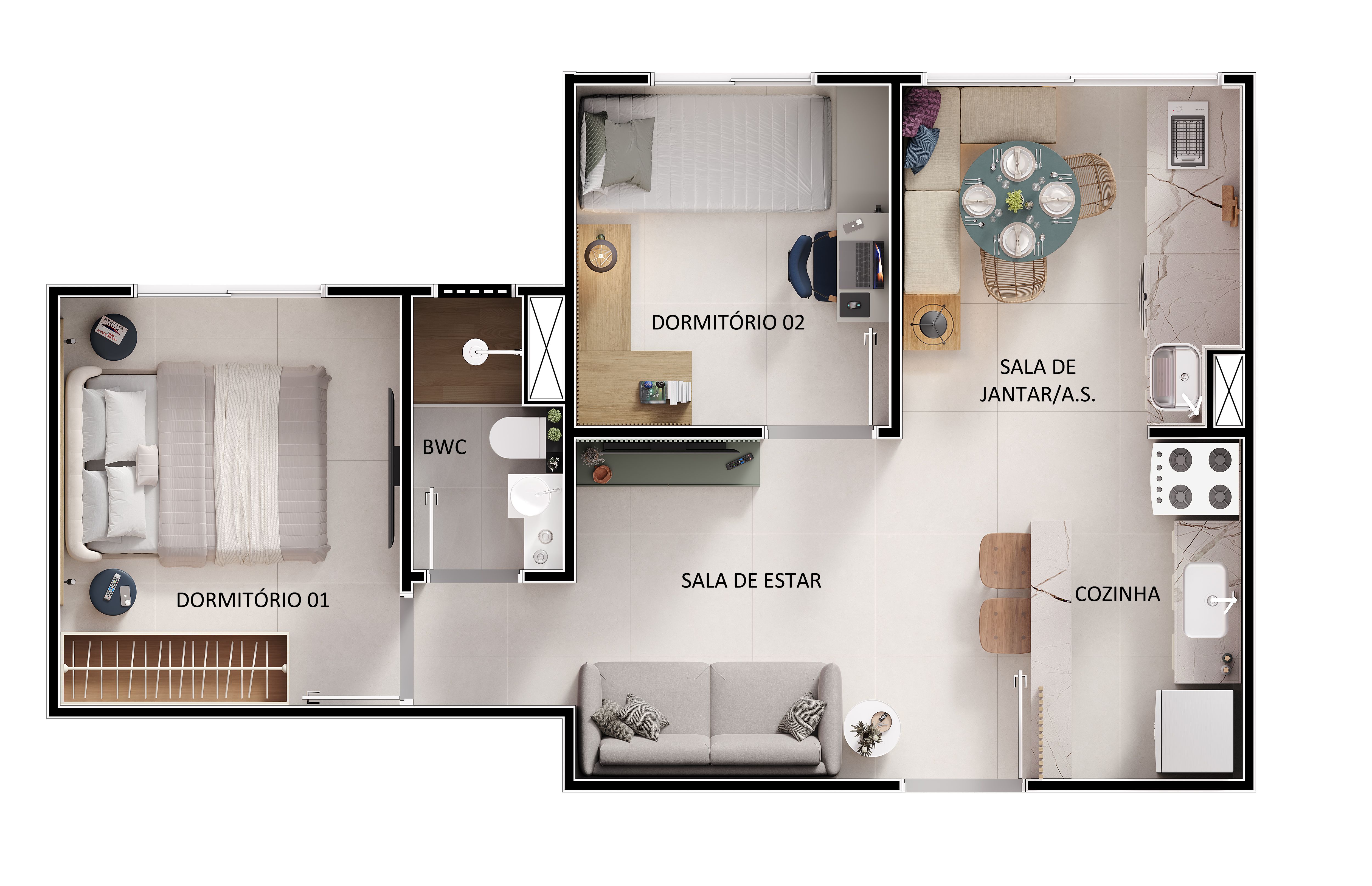 Planta baixa do Vista Di Mari Prime Apartamento Minha Casa Minha Vida | Tenda.com