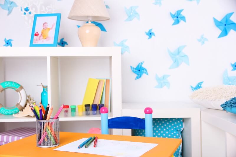Foto de um cantinho de estudo infantil azul e branco | Cantinho de estudo | Decoração | Blog da Tenda 