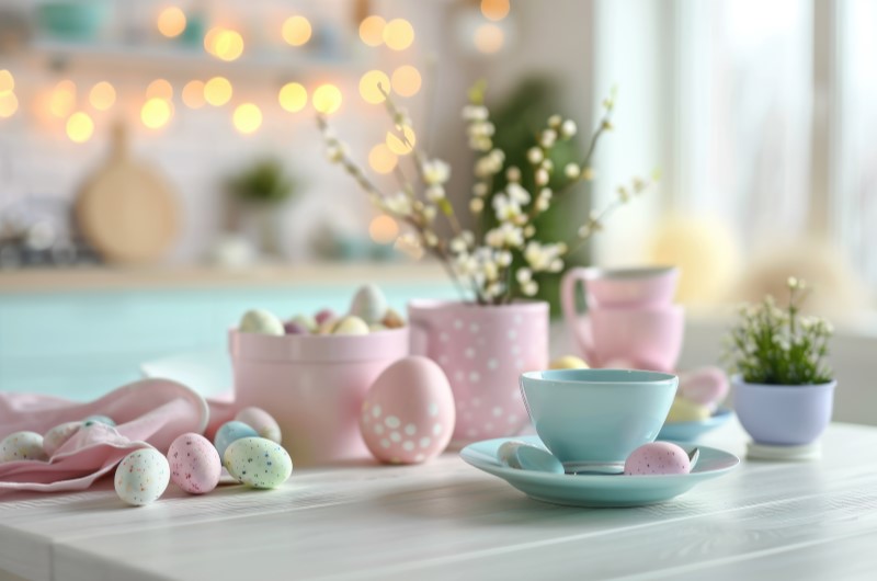 Como fazer decoração de Páscoa | Foto de uma mesa com itens de decoração de páscoa | Casa e Decoração | Blog da Tenda