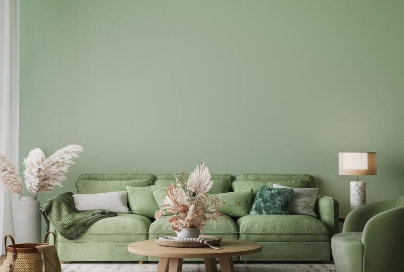 Sala de estar verde-hortelã cria um ambiente aconchegante | Blog da Tenda