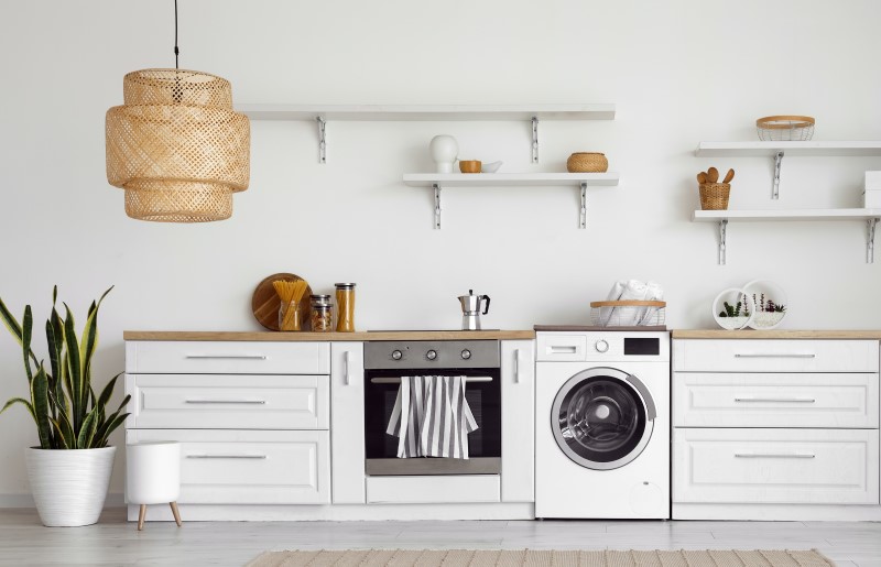 Como decorar cozinha com lavanderia de apartamento | Foto de uma cozinha com lavanderia | Decoração | Blog da Tenda