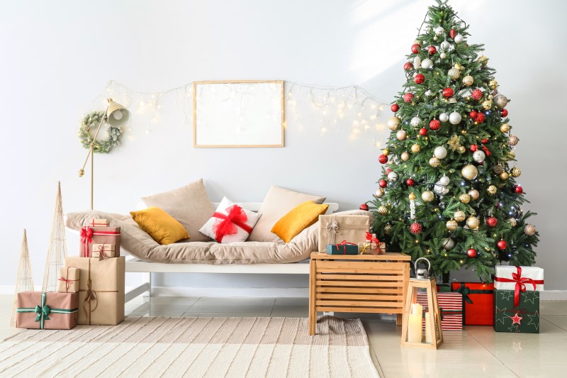Como decorar sala de estar para o Natal | Foto de uma sala de estar decorada para o Natal | Decoração | Blog da Tenda