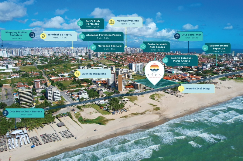 Apartamento da Construtora Tenda na Praia do Futuro | Foto área da localização da Praia do Futuro em Fortaleza | Trilha da Conquista | Blog da Tenda