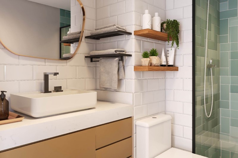 Banheiro sem janela | Banheiro moderno com espelho oval e box de vidro | Casa e Decoração | Blog da Tenda