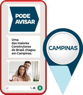 Ilustração de um celular e um pin de localização | Apartamentos à venda em Campinas | Tenda.com